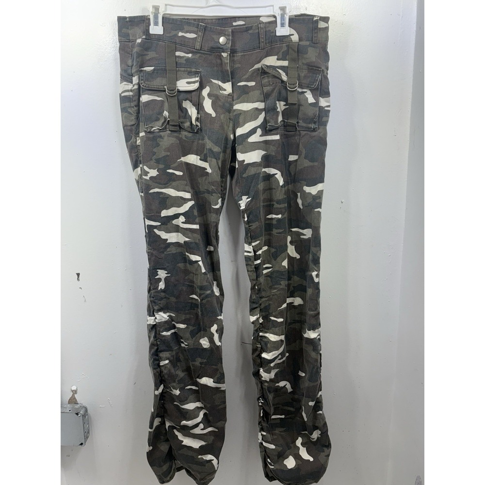 Miss 16 Camo Pants Womensâ Size 11 Print Cotton Pockets Casual Flat Front